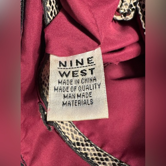 Nine West Snake Print Man Made Material Shoulder Bag, zipper and snap closure - Picture 11 of 14